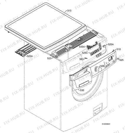 Взрыв-схема стиральной машины Zanussi Electrolux ZWD14270W - Схема узла Command panel 037